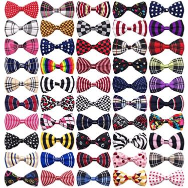 Imagem de PET SHOW 50 peças de acessórios para coleira de cães pequenos laços enfeite médio grande cachorro filhotes gatos coleira encantos acessórios em massa slides gravatas borboleta, M for M L dogs & big animals, Poliéster