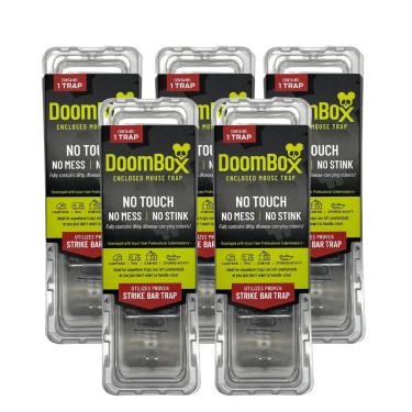 Imagem de DoomBox™ Armadilha para mouse fechada transparente | Mantém a bagunça com o mouse | Tecnologia patenteada de fechamento Click-It™ | Seguro para crianças e animais de estimação | Certificado de