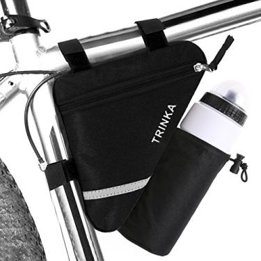 Imagem de MOOCY Bolsa de quadro de bicicleta, bolsa de armazenamento de bicicleta com bolsa de garrafa de água bolsa de quadro de bicicleta para bicicleta MTB acessórios de bicicleta de ciclismo de estrada (preto)
