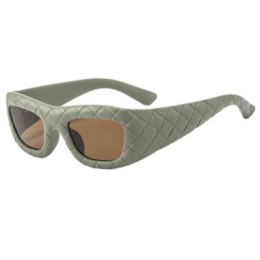 Imagem de Óculos de sol masculino ao ar livre tons escuros feminino óculos de sol quadrado tecer grade uv400,4, um tamanho