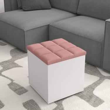 Imagem de Puff Báu Banqueta Organizador Caixa De Brinquedos Sala Qaurto (Rose)