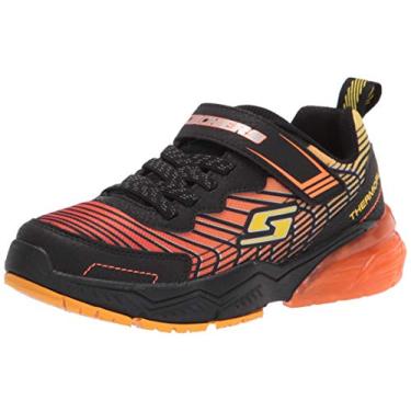 Imagem de Skechers Tênis esportivo unissex para meninos, Laranja/amarelo, 11 Wide Little Kid