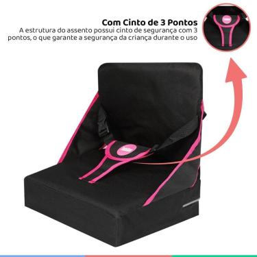 Imagem de Assento Portátil Infantil Cadeira Bebe Até 22Kg Rosa Tubline
