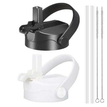 Imagem de XACIOA Tampa de canudo compatível com garrafa de boca larga Hydro Flask e a maioria das garrafas de água esportivas, tampa de substituição com canudo para acessórios de garrafas de 12 16 18 32 40 1,8