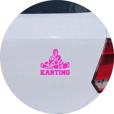 Imagem de Adesivo de Carro Kart Corrida - Cor Rosa - Melhor Adesivo, Rosa