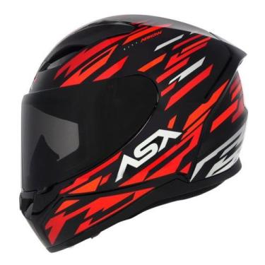 Imagem de Capacete Asx City Arrow Brilho Preto Vermelho Branco, 56