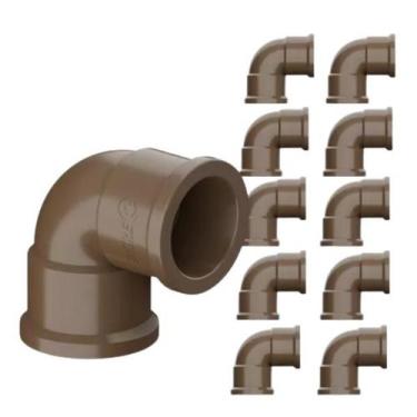 Imagem de Kit 10 Joelho 90* Soldável Pvc Marrom 3/4" (25MM) Tigre