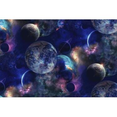 Imagem de Painel de Lona Planetas Galáxia Nebulosa 100x070cm - Fabrika da Festa