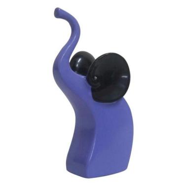 Imagem de Cofrinho de Elefante Roxo Cerâmica 24cm - Zona Livre