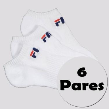 Imagem de Kit Meia Fila 6 Pares Cano Curto Branco, 39-43