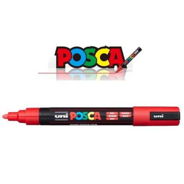 Imagem de Caneta Posca Pc-5m Unitaria Cor Vermelha - uniball, Vermelho