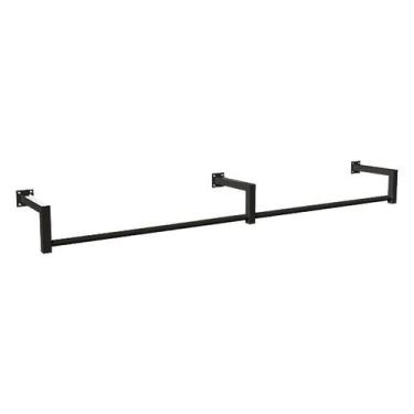 Imagem de Arara De Roupas de Parede em L - 8 Tamanhos - Comac, Preto, 180 cm