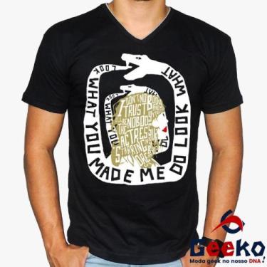 Imagem de Camiseta Taylor Swift 100% Algodão Pop Geeko, Preto gola v, M