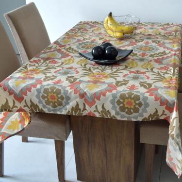 Imagem de Toalha de Mesa Wendy Plantas Cores Quentes - FASTLAR, 140x200cm