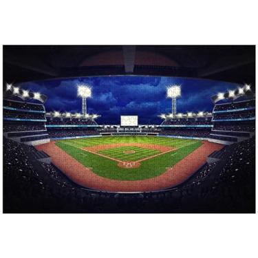 Imagem de Estádio de beisebol, vista sob o telhado com fãs, esportivo, 1000 peças, quebra-cabeça de madeira com foto personalizada para adultos, amigos, presente para casamento, aniversário, dia dos namorados,