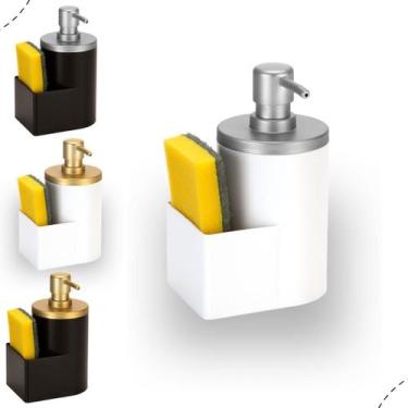 Imagem de Dispenser para Detergente 600ML Com Porta Bucha Cozinha Pia Balcão - A