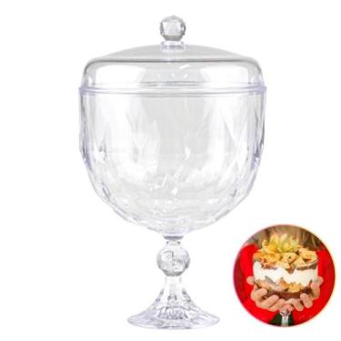 Imagem de Taça Transparente com Tampa Alta 1250ml Blue Star Luxo Gourmet Reforça