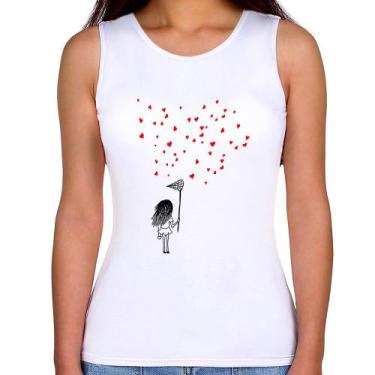Imagem de Regata Feminina Collect Hearts - Foca na Moda, Branco, M
