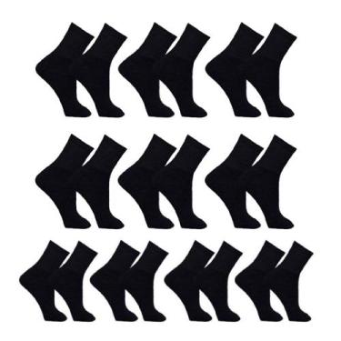 Imagem de Kit 10 Pares de Meias Masculina Sport Cano Médio - Try Basics, Preto, 