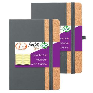 Imagem de Kit 2x Caderneta Eco Line 14X21cm 96 Fls Pautadas Cinza - TopGet