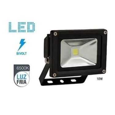 Imagem de Refletor led luz fria 30w bivolt preto - Liege