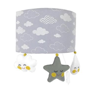 Imagem de Arandela Meia Lua Chuva de Amor Cinza Quarto Bebê Infantil Menino Meni