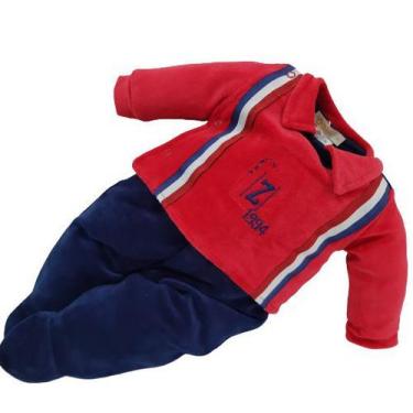 Imagem de Macacão Plush Bebe Menino Listras Zafielo Luxo Inverno 2012, M  ( 6 - 