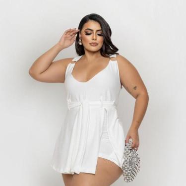 Imagem de Macaquinho Plus Size Short Saia c Faixa Agola na Alça 0585 - Bellucy M