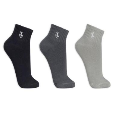 Imagem de Meia Lupo Sport Cano Médio 3223-089 C/3, Preto, Chumbo, Cinza, 41-44
