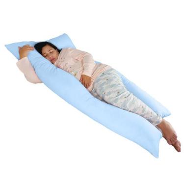 Imagem de Travesseiro Gigante 170x80cm Happy Line, Azul claro