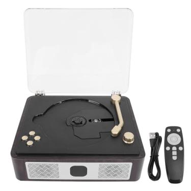 Imagem de Leitor de CD Vintage Com, Leitor de CD retrô de Mesa Portátil Com Alto-falantes e Bateria Recarregável para Casa, Controle Remoto, Entrada USB AUX