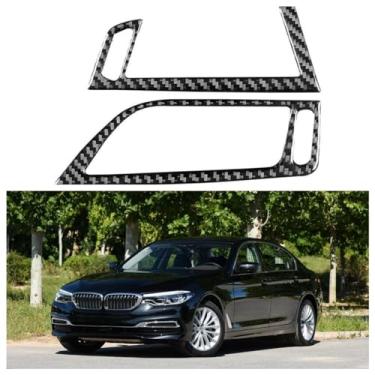 Imagem de IKUESM Compatível com BMW Série 5 G30 2018-2022 Acessórios Interior de fibra de carbono Painel de instrumentos do carro Saídas de ar esquerda e direita Tampa de acabamento da estrutura(For Left-hand d