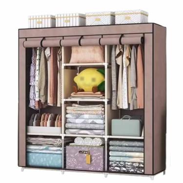 Imagem de Guarda-roupa Armário para quarto, dormitório único, guarda-roupa simples, resistente e durável, armazenamento pequeno armário