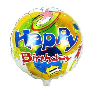 Imagem de Balão Metalizado Happy Birthday Animado - 18 Polegadas - Extra Festas