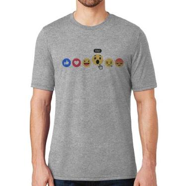 Imagem de Camiseta Reações Facebook Eita! - Foca na Moda, Cinza, P