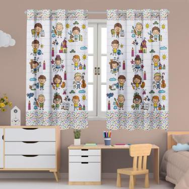 Imagem de Cortina Infantil Estampada 2,00x1,50 Decoração, Quarto, Menina, Menino