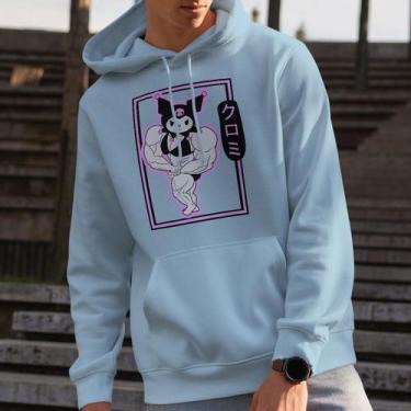 Imagem de Moletom Kuromi Eu Treino Fofo Academia Versao Anime Hello Kitty Dark B