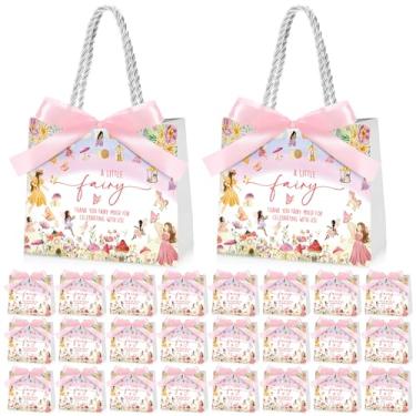 Imagem de Kolldenn 25 sacos de presente de fadas a granel para lembrancinhas de festa de fadas com alças para primeiro aniversário chá de bebê chá de panela lembrancinhas de festa temáticas de primavera