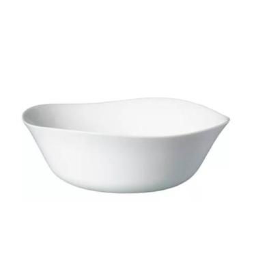Imagem de Bowl de Vidro Opalino Branco Quadrado Tigela Molho Sobremesa 12cm Em C