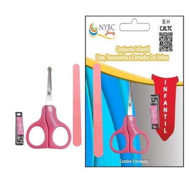 Imagem de Conjunto Infantil Cuidados Unhas Bebê: Lixa, Tesoura, Cortador - NYBC 
