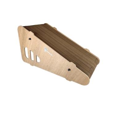 Imagem de Arranhador para Gatos Lince Cats Paris Rampa 65 cm O Mais Resistente do Brasil Kraft Premium em Todas as Camadas Durabilidade Extrema Mais Forte que o Sofá e Salva Seus Móveis (Madeira)