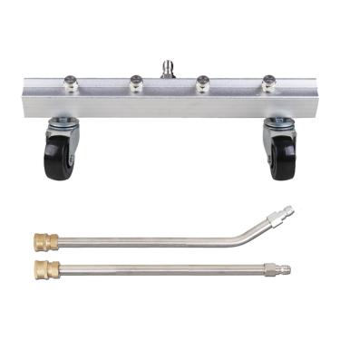 Imagem de Baoblaze Limpador de material rodante da arruela de pressão, vassoura de água sob lavadora de carros limpador 4000 psi com varinhas de extensão para decks de, 1 Reto 1 Curvo