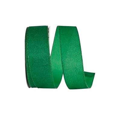 Imagem de Reliant Ribbon Fita de borda metálica brilhante brilhante com fio, esmeralda