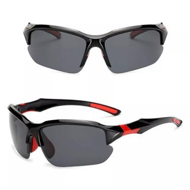 Imagem de Óculos De Sol Esportivo Masculino Polarizado Para Corrida Ciclismo Com Proteção 400UV (Vermelho)