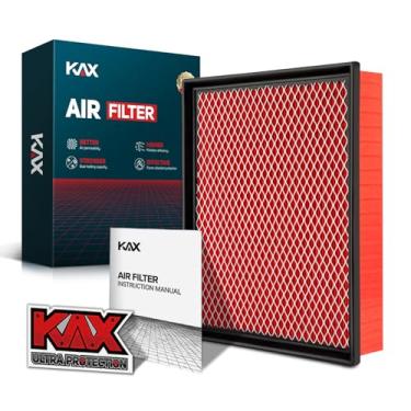 Imagem de KAX Filtro de ar de motor premium, GAF027 (CA8755A) Substituição para Silverado, Suburban, Sierra, Yukon, Avalanche 1500/2500/3500, Tahoe, Escalade (V6/V8), vida útil 200% mais longa