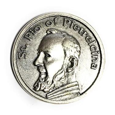 Imagem de Catholic Prayer Cards St. Padre Pio Pocket Coin