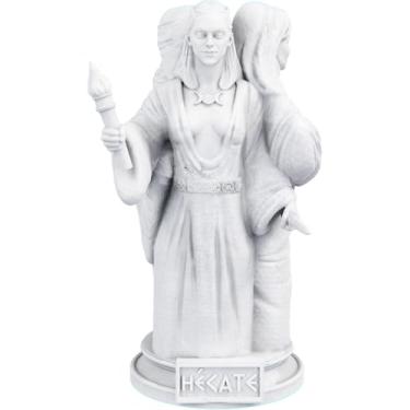 Imagem de Estátua Hecate Deusa Tríplice Grega Perseia da Bruxaria Divino Feminino (Cor Mármore)