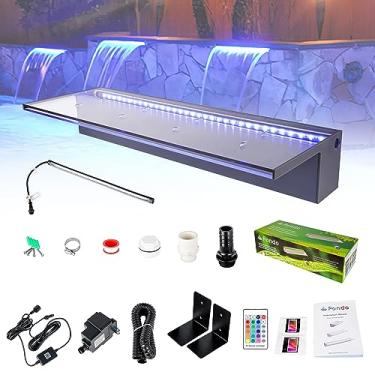 Imagem de Aquadock Fontes De Acrílico Para Lago De 24'' Com Luz Led Multicolorida Para Piscinas Externas, Cascatas, Pátio Aquático, Vertedouro Para Lago De Carpas, Kit De Fontes Para Decoração De Piscinas E