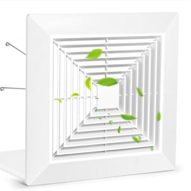 Imagem de Capa para ventilador de teto de banheiro de 22 x 23 cm, exaustor de banheiro, substituição de tampa de ventilação com mola, carcaça do exaustor, grade do ventilador de ventilação, tampa do filtro de
