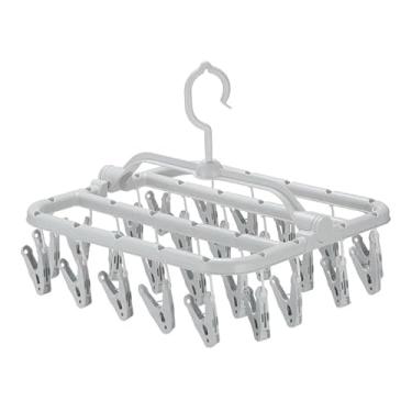 Imagem de Varal de Calcinha Cueca Roupa Intimas Multiuso 26 Prendedores Dobrável Retrátil Resistente(Branco)